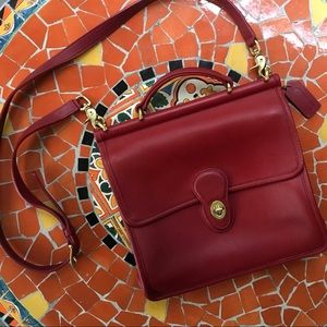 Vintage Willis Coach Crossbody Bag, Red, Rare EUC!